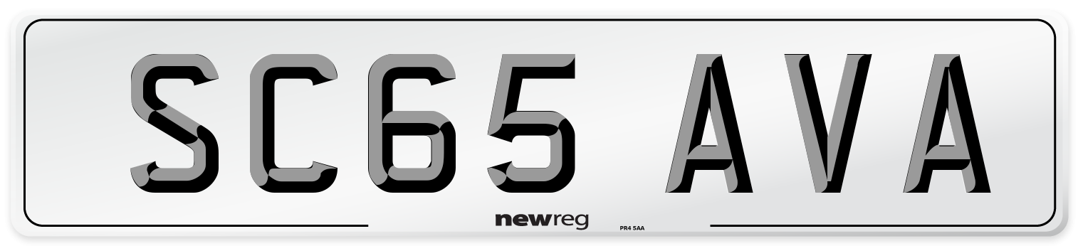 SC65 AVA Number Plate from New Reg